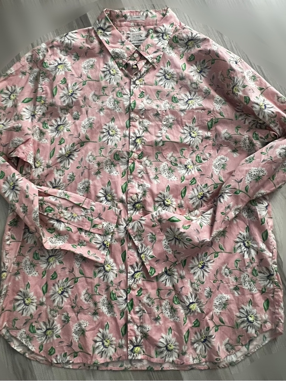 J. Crew Classic SECRET WASH COLLECTION Pink Floral Button-Up Shirt XL